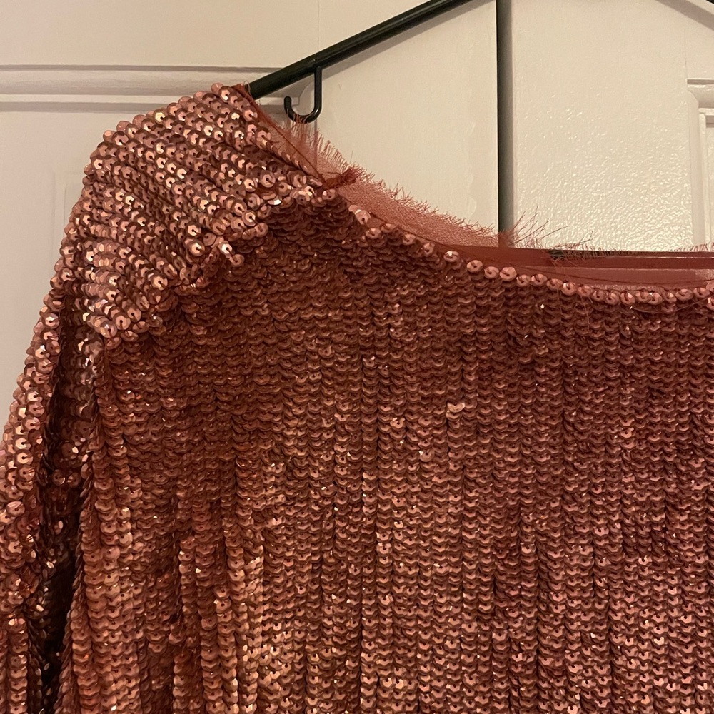 ASOS Gold Sequined Top Small - Picture 3 of 3
